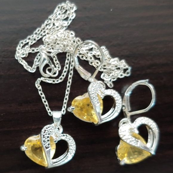 Jewelry - CITRINE ~ 925 STAMPED STERLING SILVER ~ 20" CHAIN